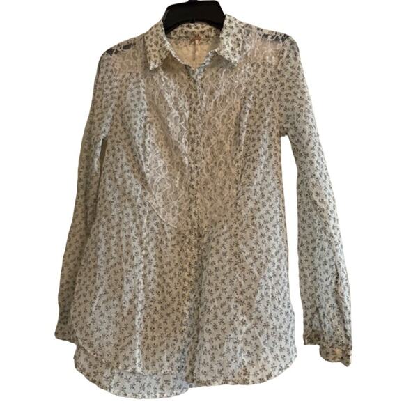 Free People All That Glitters Button Down S NWT - Picture 3 of 7